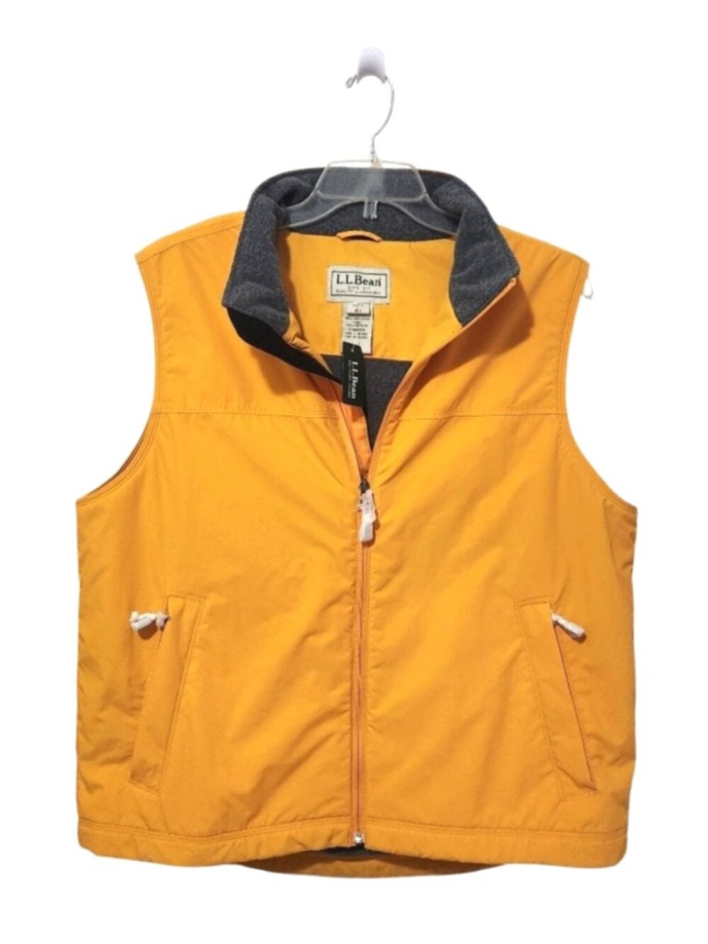 Vtg L.L. Bean Fleece Lined Nylon Outdoor Zip Vest 0BDR4